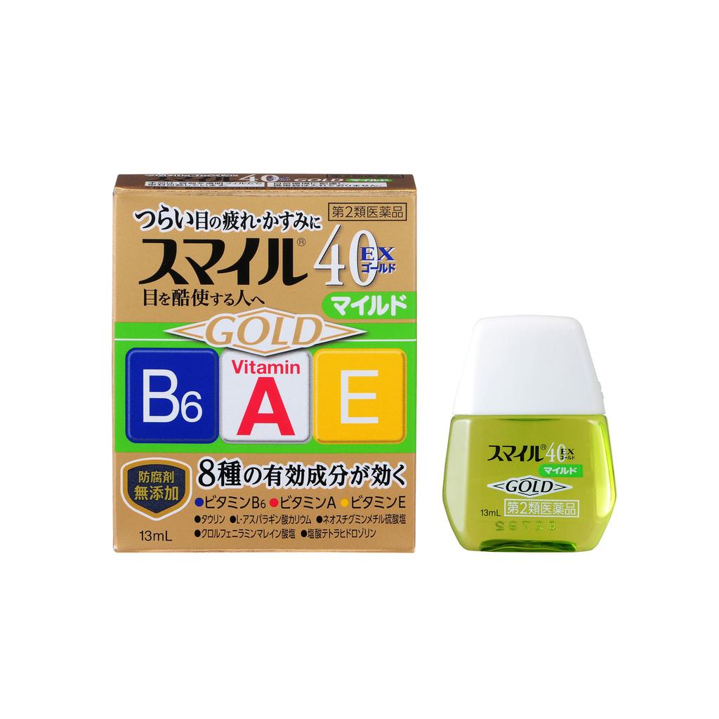 Lion Smile 40EX Gold Mild 13 мл Глазное напряжение и уставшие глаза Глазные капли Показания: - Усталость глаз - Затуманенное зрение (например, при чрезмерном раздражении глаз