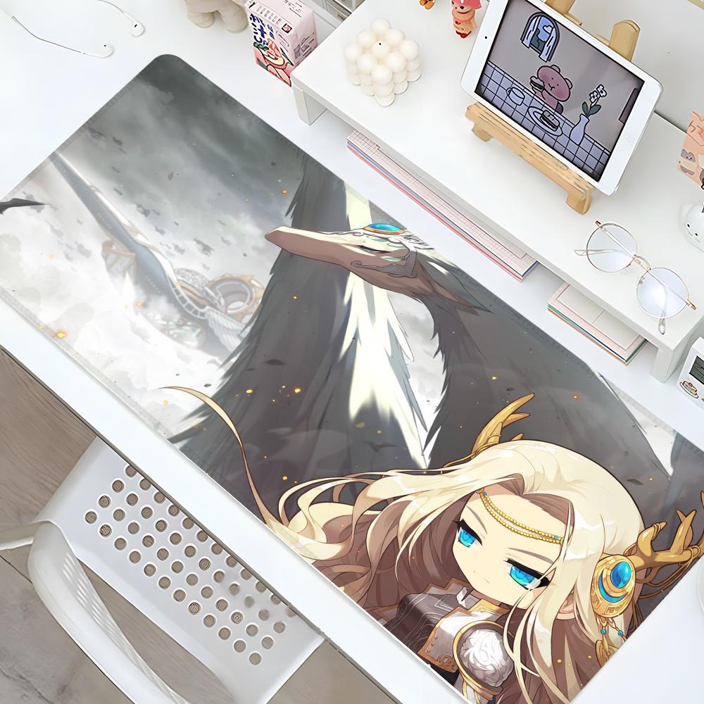 Игровой коврик для мыши Maplestory Игровой с блокировкой края Большой безопасно Компьютерный Игрок Большой Резиновый Арт Коврик для мыши Ноутбук Настольный коврик