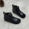 Ретро Обувь, Короткие Ботинки, Новая Мягкая Кожа, Мягкая Подошва, Флисовая Обувь, Теплые Ботинки, Женская Обувь
