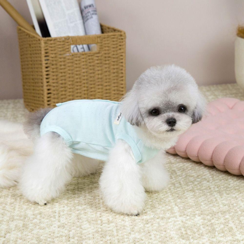 Breathable Material Dog Belly Jumpsuit Wrapped Design Puppy Belly Protector Dog Clothes Chihuahua