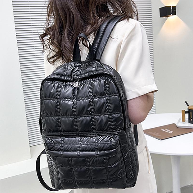 Yogodlns Зимний космический хлопковый рюкзак для женщин, школьная сумка большой емкости для студентов, водонепроницаемый нейлоновый рюкзак