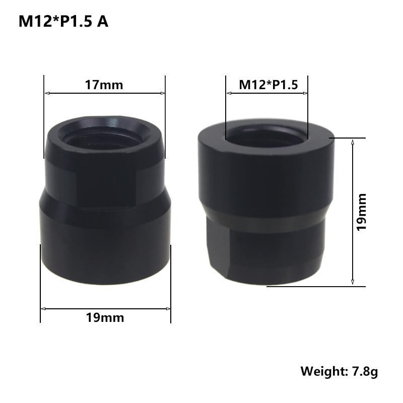 Bicycle Thru Axle Nut M12 M14 M15 Thread Axle Nuts Bike Hub Tube Shaft Skewer Cap for 1.0/1.25/1.5/1.75mm Thread pitch Thru Axle