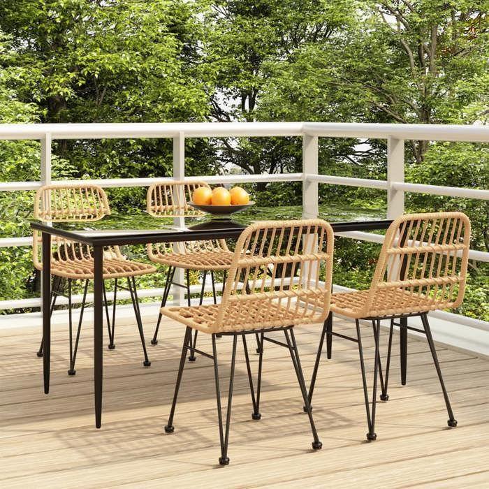 VidaXL 5pcs Garden Dining Set Woven Resin, Patio Set, Garden Bistro Set, Dining Set 3157876
