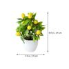 Yellow Pot Mini Lemon Tree Bonsai Artificial Plants Faux Desk Home Office Decor Indoor Green Realistic Fake Plant Nament No