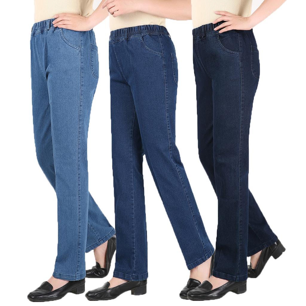 Джинсы женские весенние женские джинсы свободные большие размеры стрейч средние пожилые джинсовые брюки-карандаш женские
