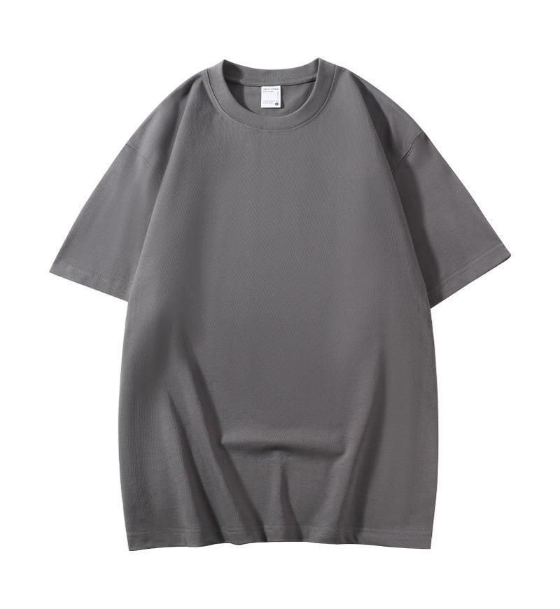 Футболка унисекс из плотного хлопка плотностью 300 г: Короткие рукава, двойная пряжа, круглый вырез, спущенное плечо, повседневная рабочая одежда, возможность нанесения индивидуального логотипа