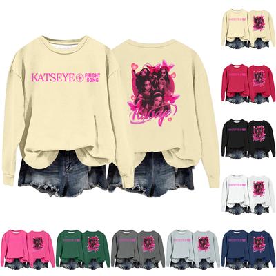 Женская модная повседневная толстовка с длинным рукавом, свободного кроя, с принтом