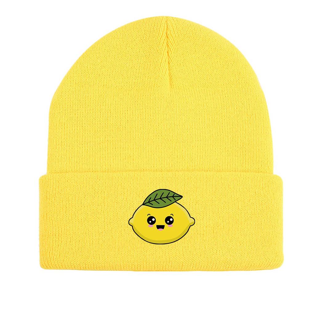 Mango Winter Knitted Cap Beanie, Cartoon Fruit Woman Cap Lightweight Soft Hip Hop Bobble Hat Knit Hat Beanie