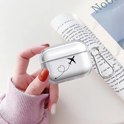 Чехол для Airpods Pro3 1 4 2 3 Pro2 Pro Прозрачный Чехлы для наушников Чехол Любовь Самолет Искусство