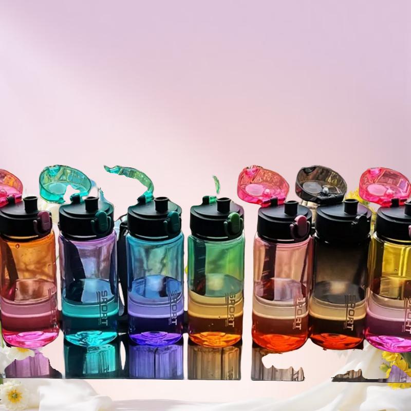 Gradient Sports Water Bottle with Easy-Carry Strap, Leak-Proof PC Material, BPA-Free, Ideal for Gym, Hiking, Blue 32oz/1L