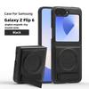 Бизнес кожаный беспроводной зарядный чехол 2 шт. для Samsung Galaxy Z Flip6 Flip5 Flip4 Flip3 магнитный противоударный складной чехол-подставка для телефона