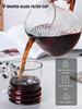 Leeseph Glass Coffee Server For Pour Over Coffee & Tea Vertical Striped Microwave Safe & Heatproof Glass Body (400ml & 600ml)