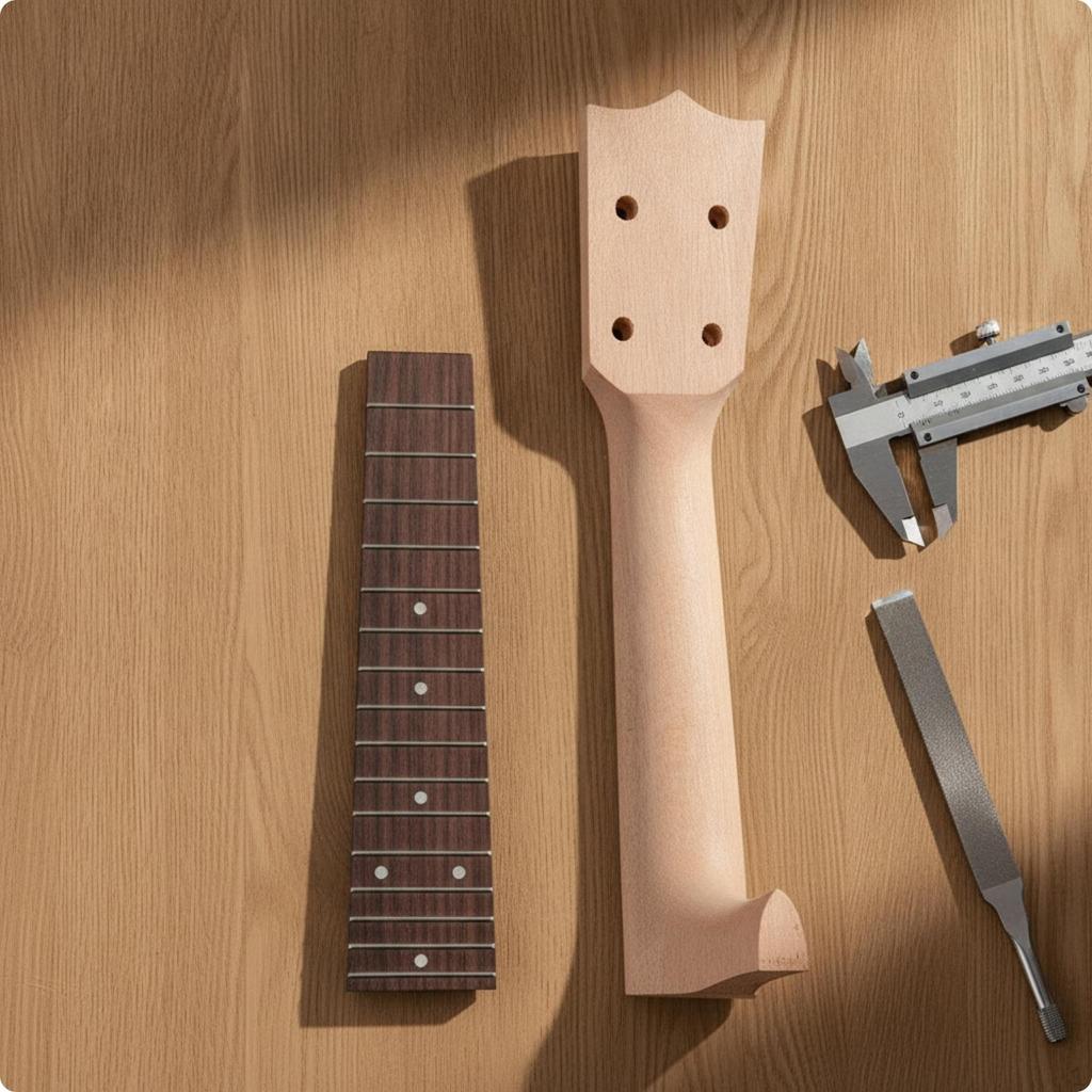 Rosewood Ukulele Neck with Fingerboard | tonewood for necks Wood, Fretboard 21