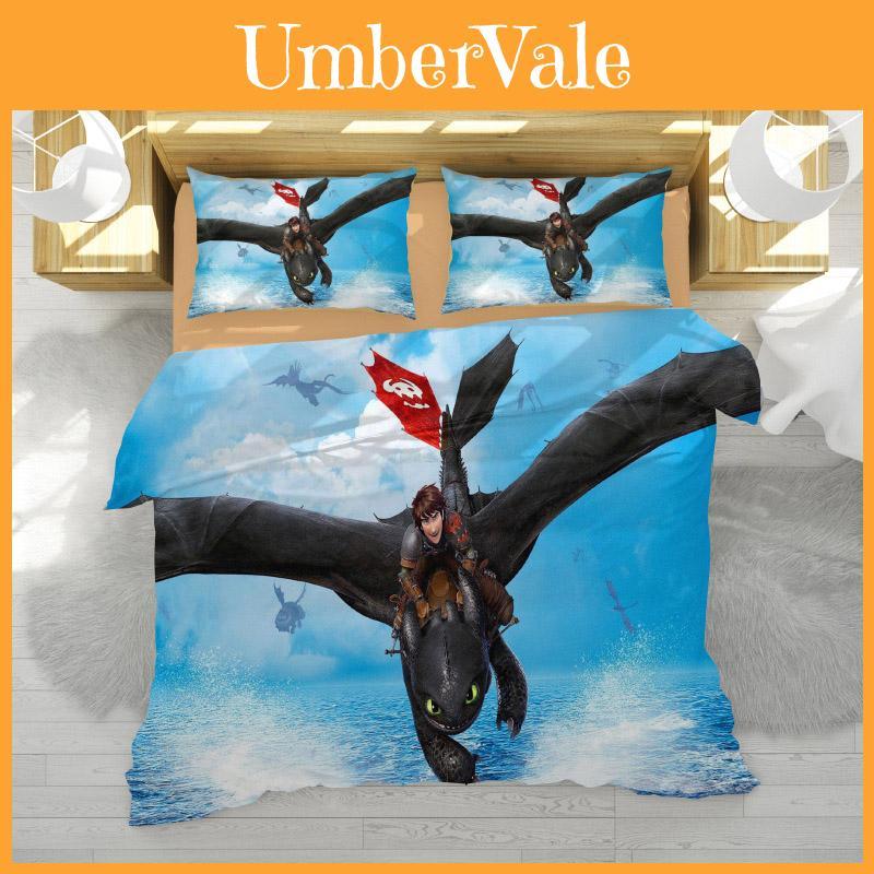 Cozy How To Train Your Dragon Design Bedding Set Crafted With Premium Polyester