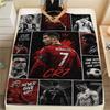 1Pc Ronaldo Print Flannel Blanket High Quality Warm Comfortable Cover for All Seasons Perfect for Gifts Home Decor