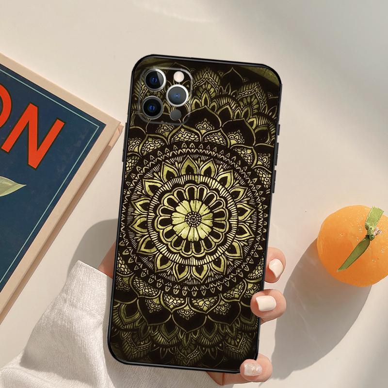 Цветы Мандала Цветочный Чехол Funda Для iPhone 14 15 16 Pro Max 11 12 13 Pro Max Mini XR 16 15 Plus 16e Чехол для Телефона
