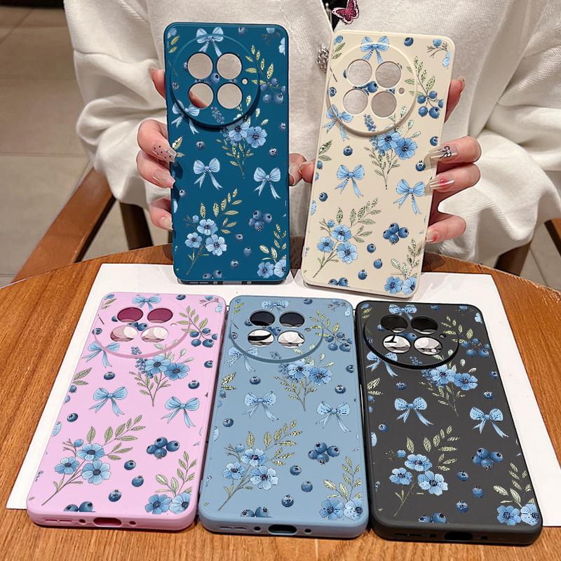 Чехол для OnePlus 15 13 12 Черничный Бантики Цветочный узор Противоударный ТПУ Силиконовый Мягкий Чехол для Oneplus Nord 5G 13R 12R 11R