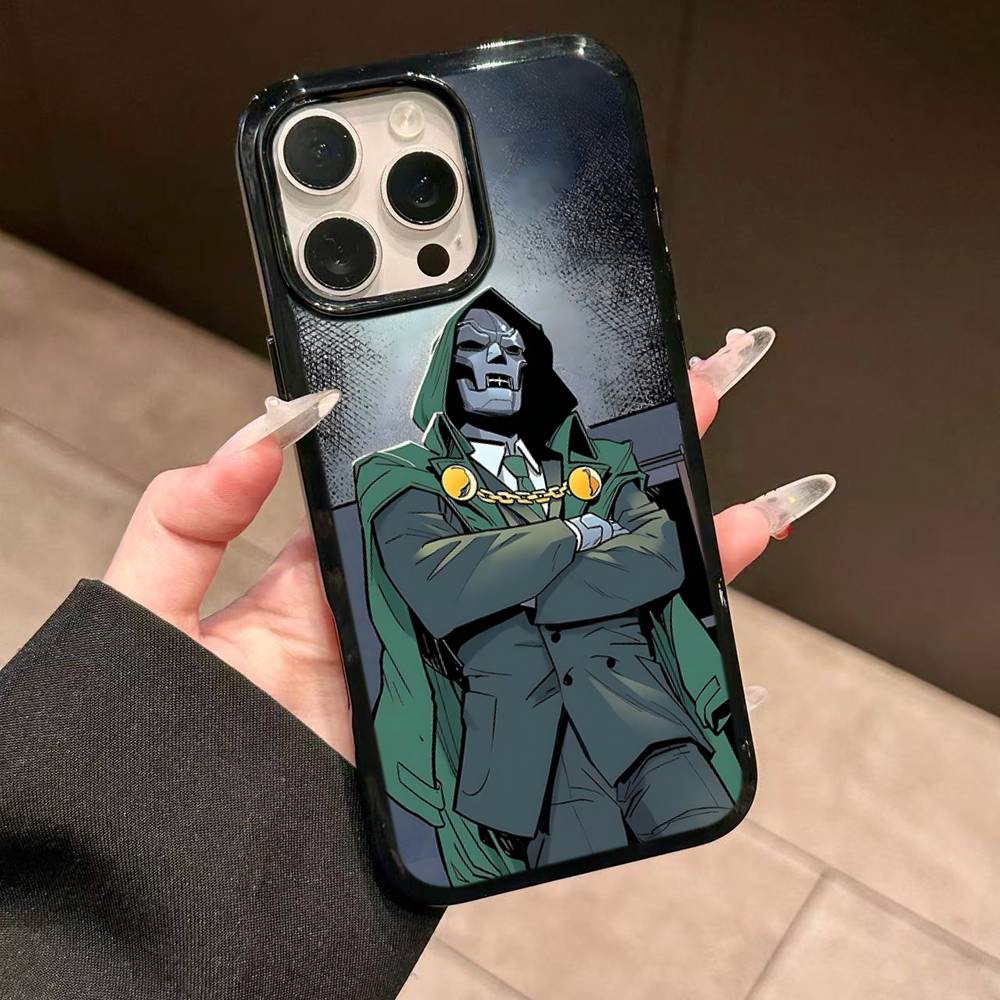 M-MF Rapper D-DOOM PC+TPU Phone Case For IPhone 17 16 15 14 13 12 11 Pro Max Plus Kawaii Cartoon Cover