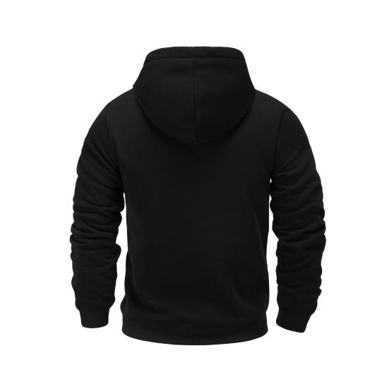 Men Heated Hoodie with 3 Heat Levels USB Heating Big Front Pocket Adjustable Temperature Settings Ribbed Cuffs Hem Top Long Sleeve Electric Hoodie