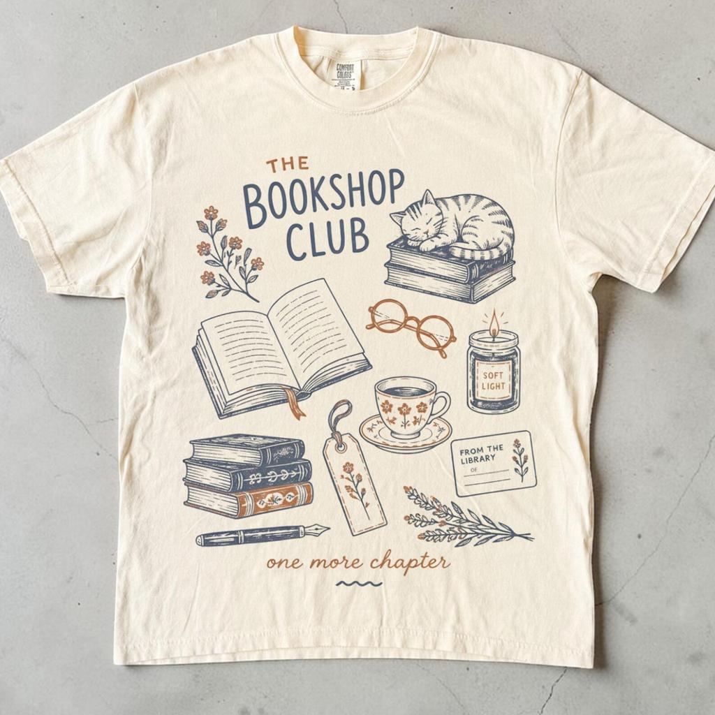 Book Lover Shirt, Bookish Shirt, The Bookshop Club Tee, Cozy Reading Shirt, One More Chapter, Unisex Comfort Colors Shirt, Reader Gift