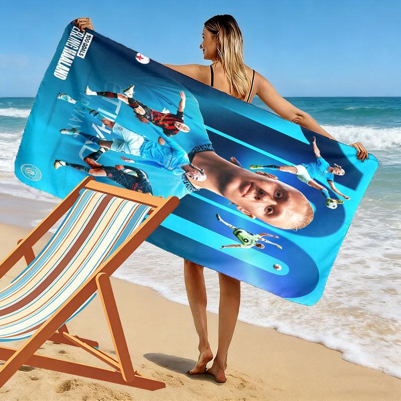 Erling Haaland Icon Beach Towel, Large Soft Quick Dry Towel for Beach Camping Swimming