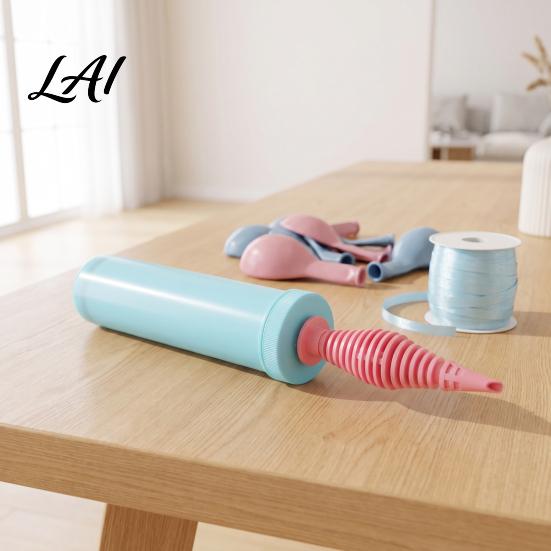 Compact Balloon Inflatable Device Hand Held Way Dual Two Plastic Pump Action Inflator Latex Inflator Manual Air Pump for Balloons