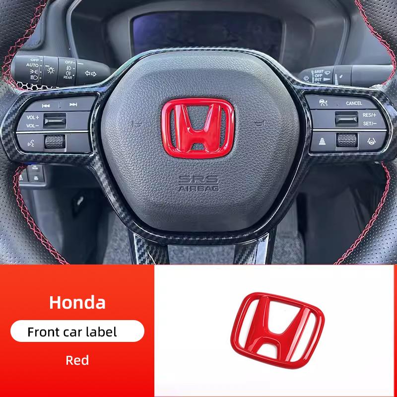 Car Front Grille Trunk Emblem Sticker Auto Steering Wheel Accessories For Honda Civic Accord 8th 9th 9.5th 10th 11th Generation SM1
