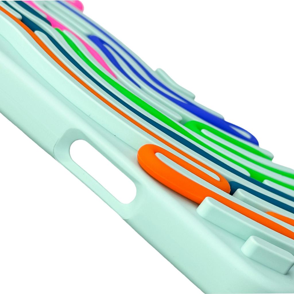 Для iPhone 16 Pro Чехол 3D Снятие Стресса Сделай Сам Цветная Полоса Силикон ПК Чехол для Телефона Дуговая Полоса