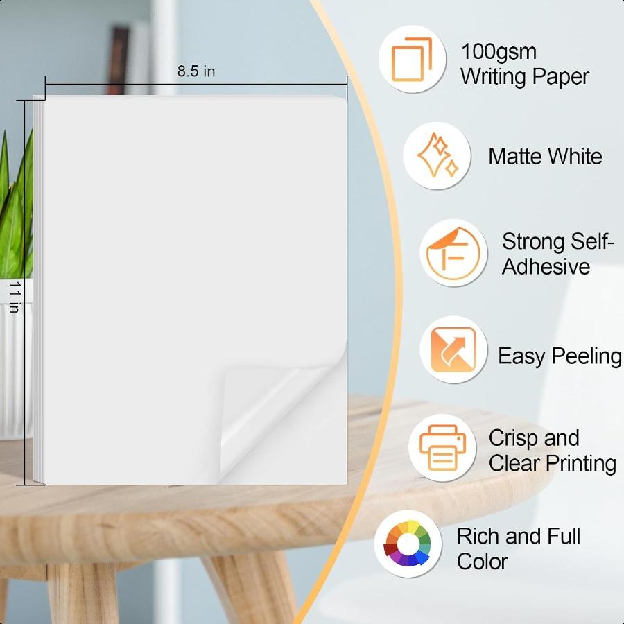 Печатная наклейка для струйного принтера 40 листов 8,5 дюйма x 11 матовая наклейка для принтера бумага наклейки с полным листом бумага для наклеек f