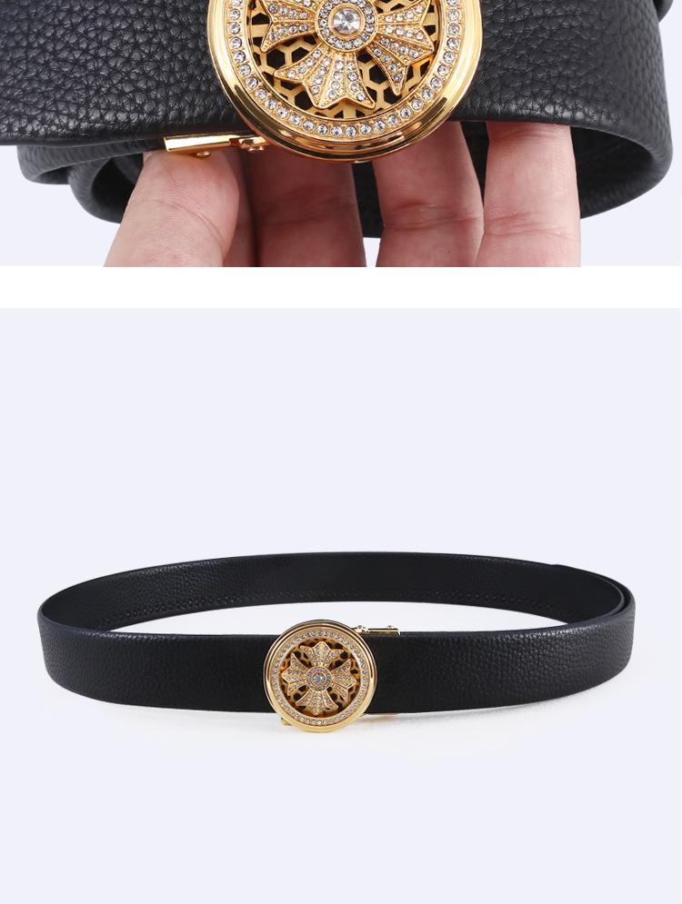 Мужской ремень из сплава и коровьей кожи с автоматической пряжкой для повседневной и универсальной носки