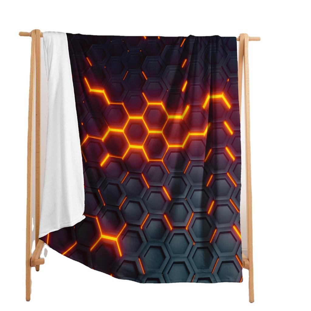 Blanket Flannel Blanket Laser Geometric Pattern 2D Digital Printing Blanket Cover Blanket