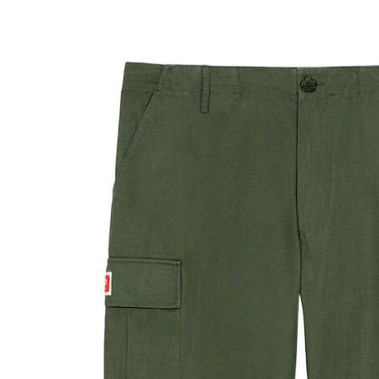 KENZO Casual Pants Men's Army Green Moderate Straight Fit Pants FC65PA2429DD-51