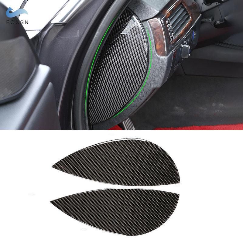For BMW 3 Series E90 2005-2012 2pcs Carbon Fiber Car Interior Dashboard Side Panel Buffer Pad Trim 2006 2007 2008 2009 2010 2011