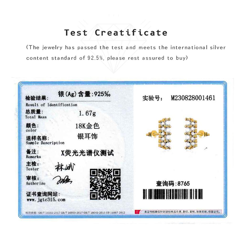 ANDYWEN 925 Sterling Silver Gold Two Line Piercing Zircon CZ Stud Earring Women Luxury Jewelry Wedding Gift