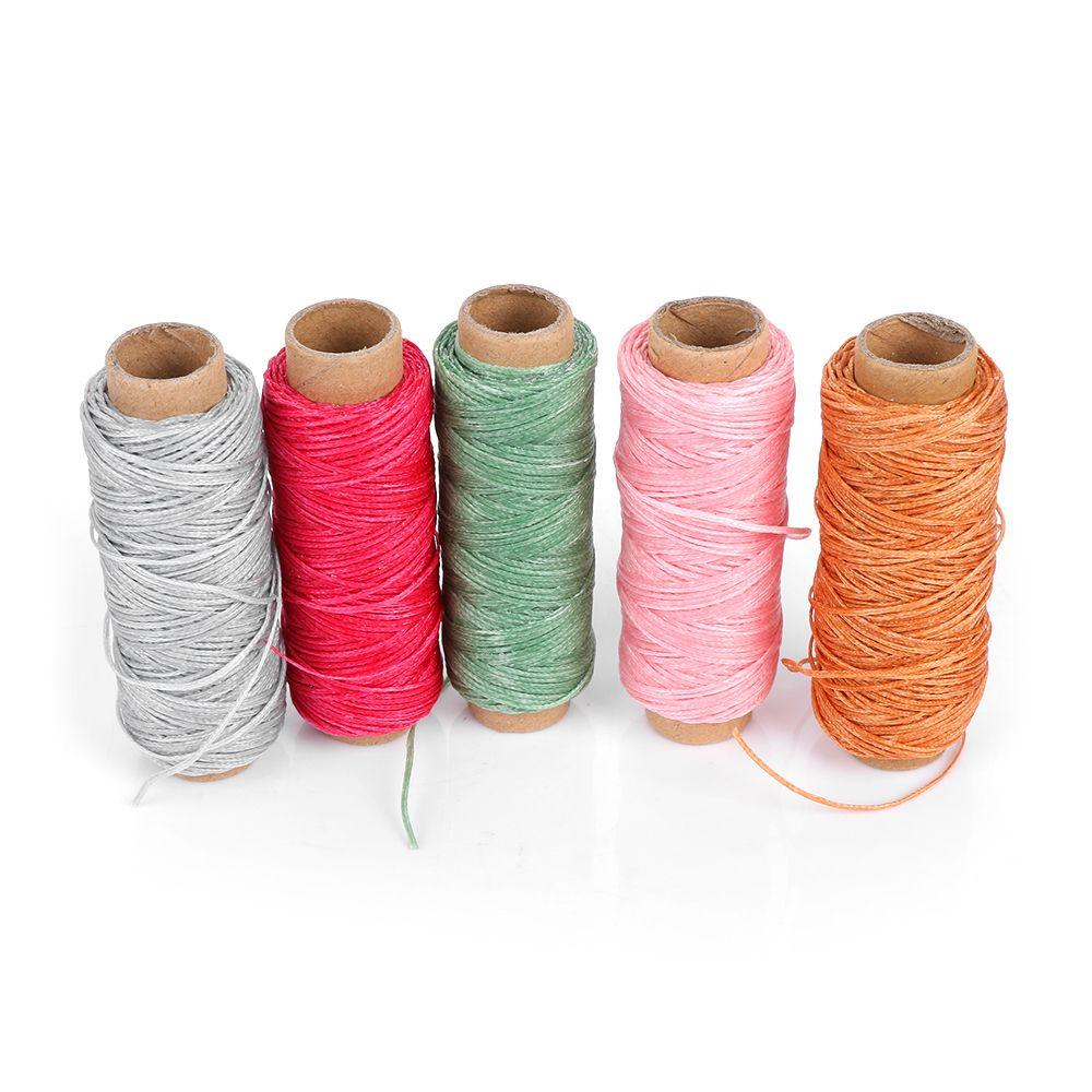 50Meters Durable Flat Hand Stitching Handicraft Leather Waxed Thread Sewing Line Cord