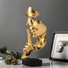 Европейская тишина - золотая фигура, абстрактная статуя, украшение из смолы для гостиной, офиса, рабочего стола, украшения, принадлежности