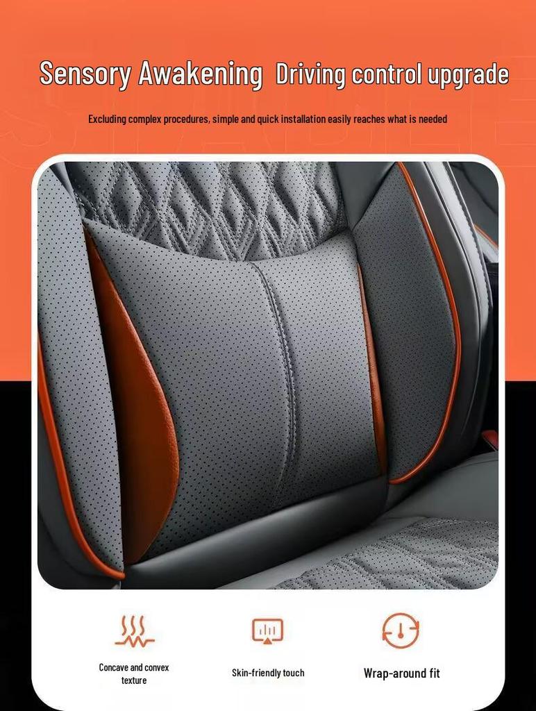Nappa Leather Full Surround Seat Cushion Set for Five-Seat Cars, Universal Four-Season Car Seat Covers