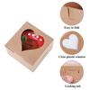 10Pcs Cupcake Box Visible Food Grade Mini Individual Cake Packing Case with Heart Shaped Window Kitchen Tool