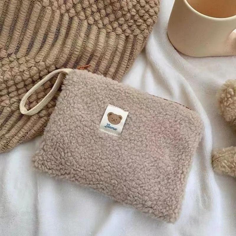 Large Capacity Cute Plush Travel Cosmetic Lipstick Storage Bag Women Makeup Kits Handbags Organizer Wallet Pencil Case Pouch Bag