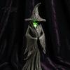 Witchcraft Theme Gift Halloween Witch Statue, LED Light Up Gothic Resin Figurine, Creepy Tabletop Sculpture Dark Fantasy Mysterious for Desktop