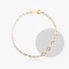 14K 18K Hollow Scallop Cut Oval Chain Gold Bracelet