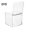 Прозрачные акриловые коробки, маленькие квадратные кубические контейнеры с крышкой, пластиковый органайзер для хранения конфет, таблеток, крошечных ювелирных изделий