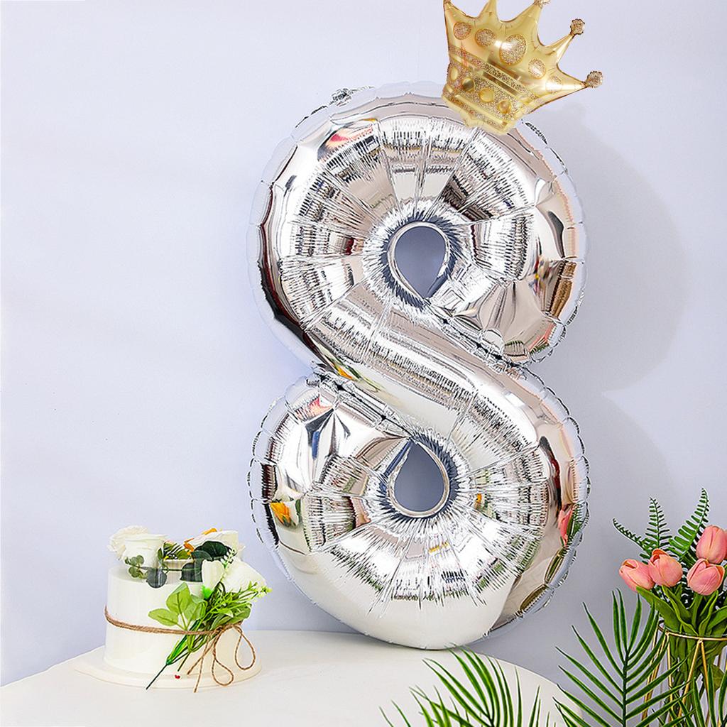 1PC Number+1PC Crown Balloon Birthday Wedding Party Decoration Balloon