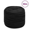 152502 vidaXL Boat Rope Black Full 8 Mm 50 M Polypropylene