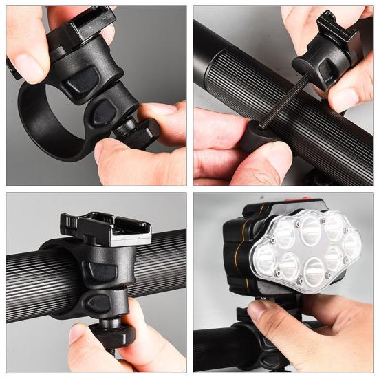 Bicycle Headlight 360 Degrees Adjustable LED Indicator USB Rechargeable Super Bright Lightweight Night Riding Road Mountain Bike Front Lamp
