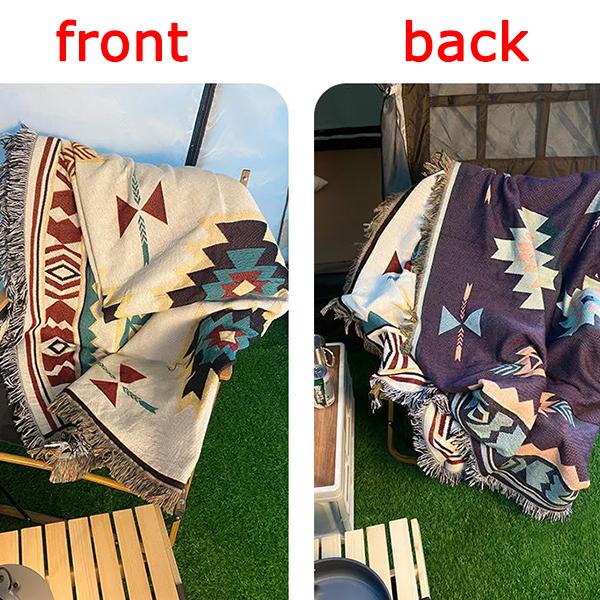 WTEMPO Various Sizes Bohemian Style Blankets Camping Table Cloth Ethnic Style Blanket Sofa Blanket Advanced Tent Cold-proof Blanket