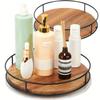 1pc Wooden Lazy Susan Storage Rack - Solid Wood Turntable Organizer for Cabinet, Pantry, Kitchen, Countertop, Rotating Tray for Sundries