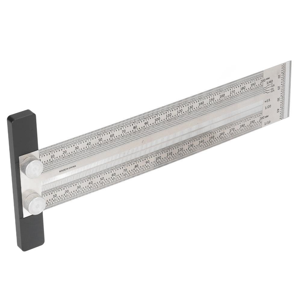 Stainless Steel Carpenter T Ruler Measuring Length 200mm Measuring Gauge Industrial Layouts