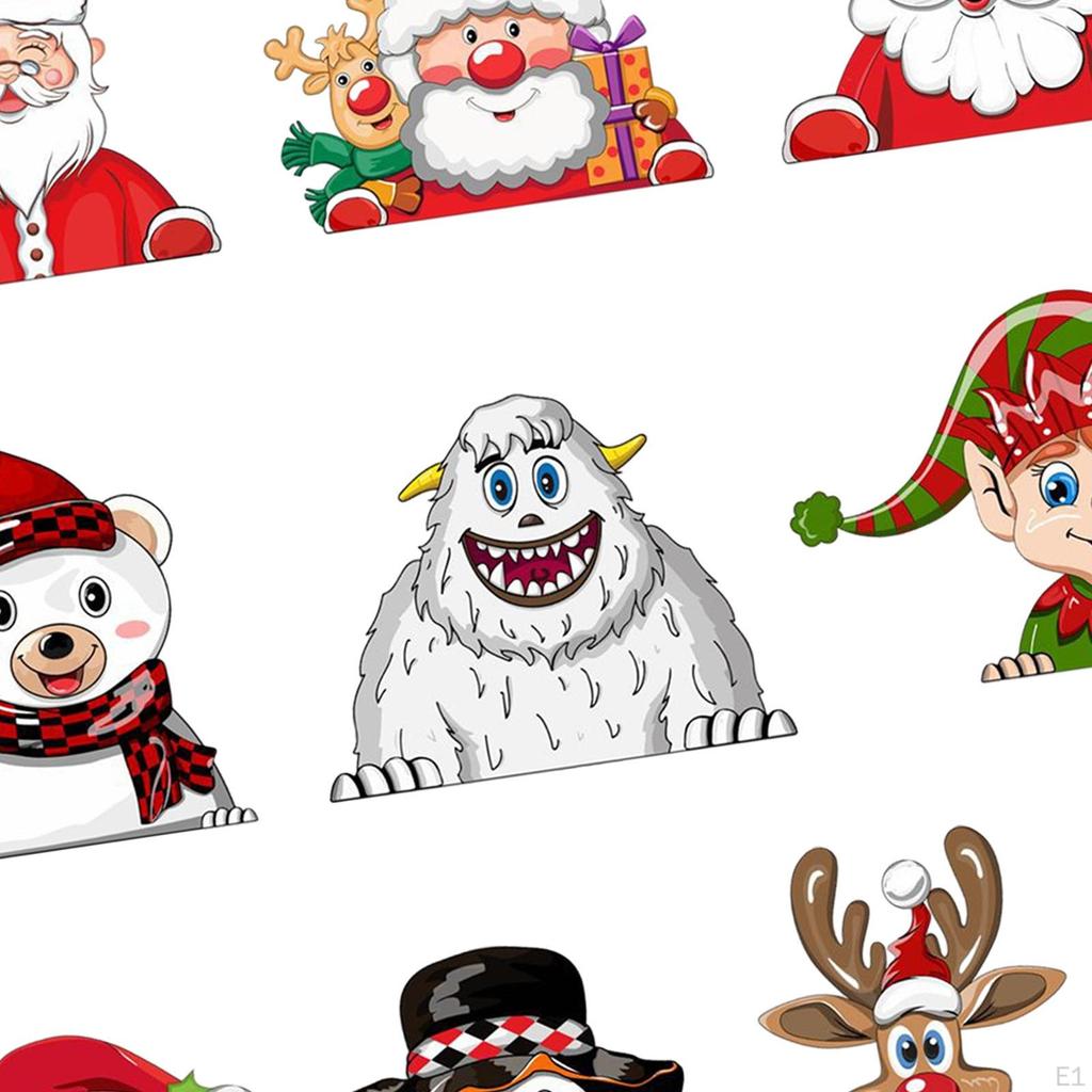 10 Pieces Christmas Car Window Decals Windshield Stickers Waterproof Clings for
