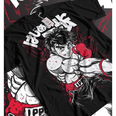 Уличная одежда Мужская футболка из чистого хлопка с принтом Hajime No Ippo, винтажная, для тренажерного зала, мужская, женская, топы, смешная манга, боксерский зал Камаговы